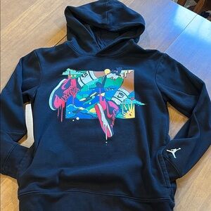 Kids Black Graphic Hoodie
